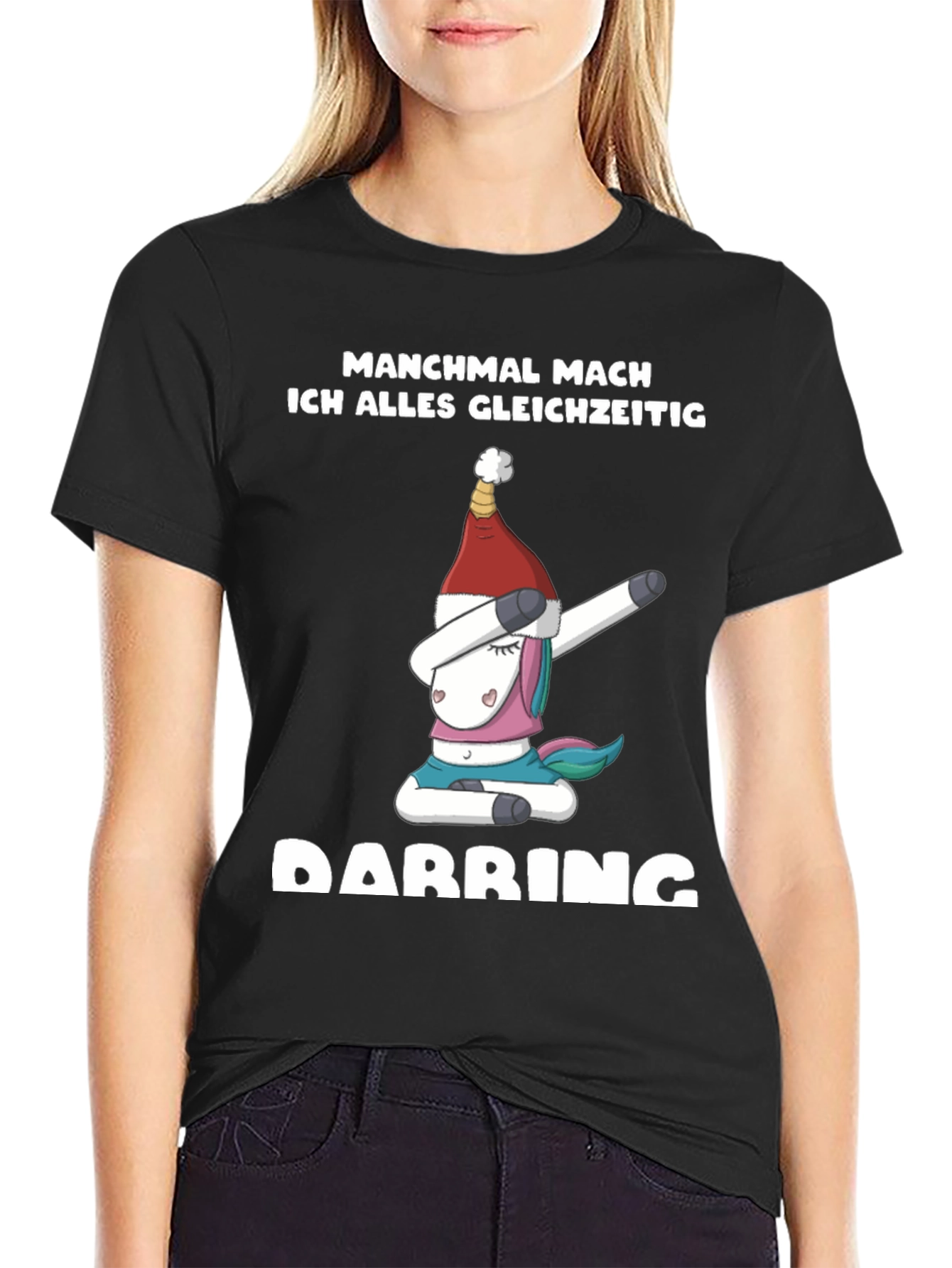Funny Unicorn Dabbing Christmas T-Shirt