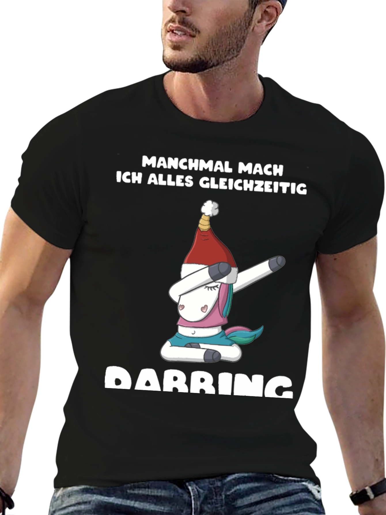 Funny Unicorn Dabbing Christmas T-Shirt