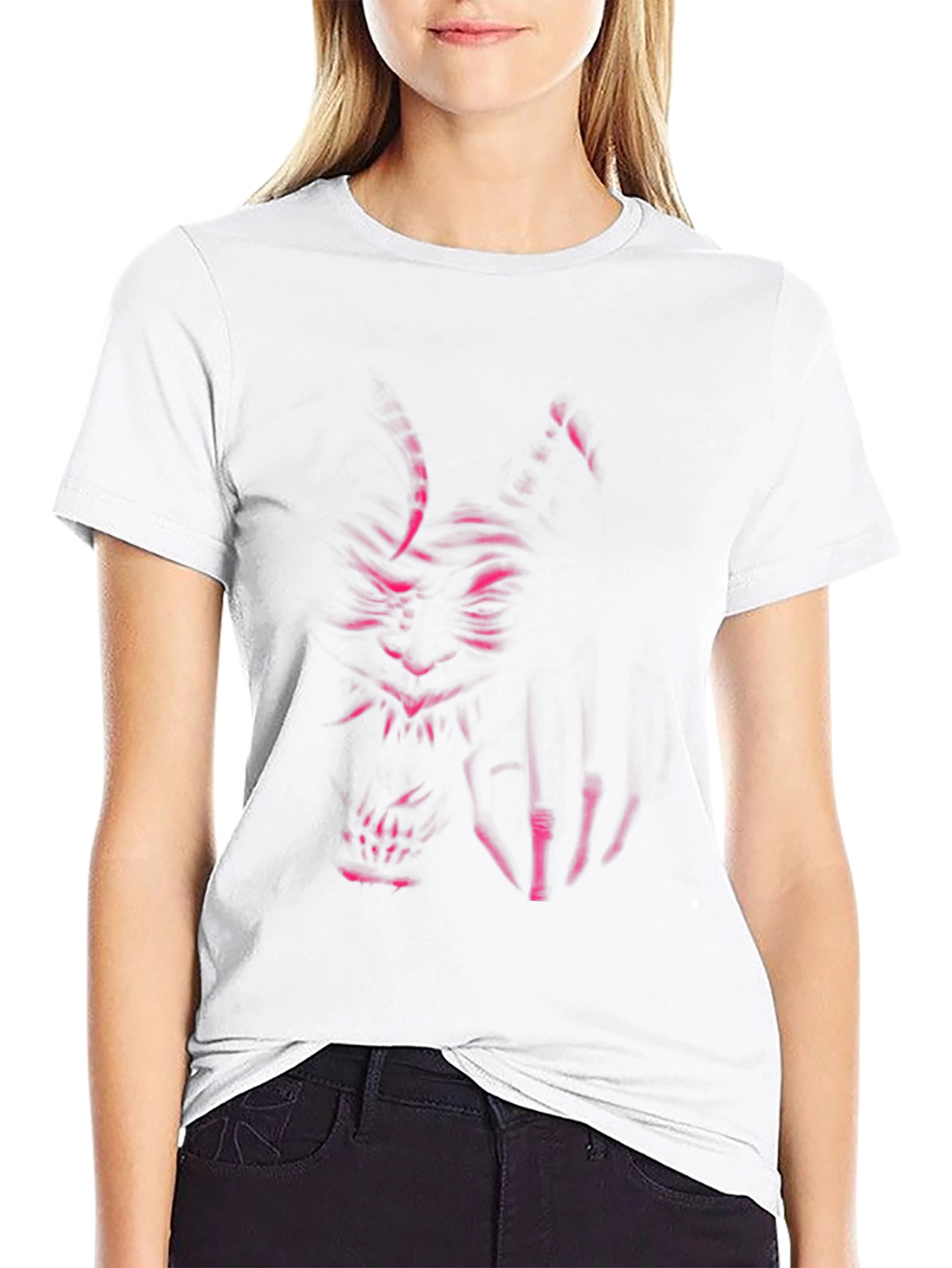 Mens Black T-Shirt with Oni Demon Graphic