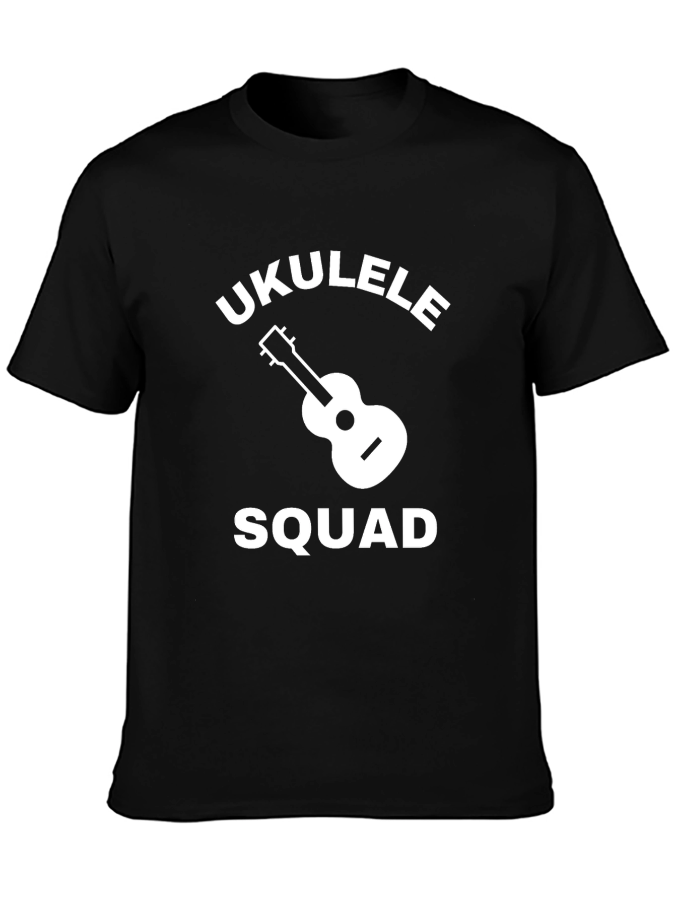 Ukulele Squad Graphic Tee - Black Cotton Blend T-Shirt