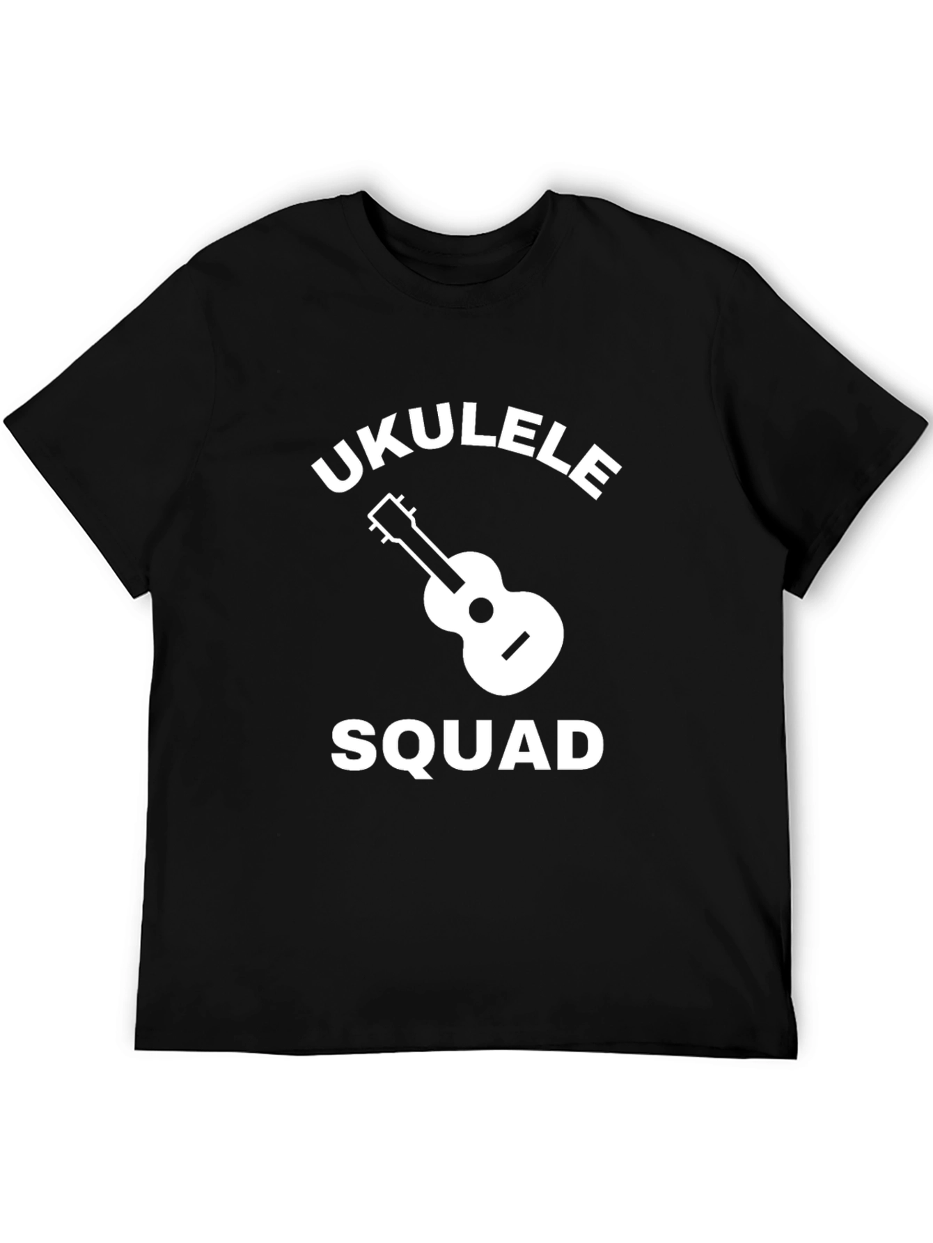 Ukulele Squad Graphic Tee - Black Cotton Blend T-Shirt