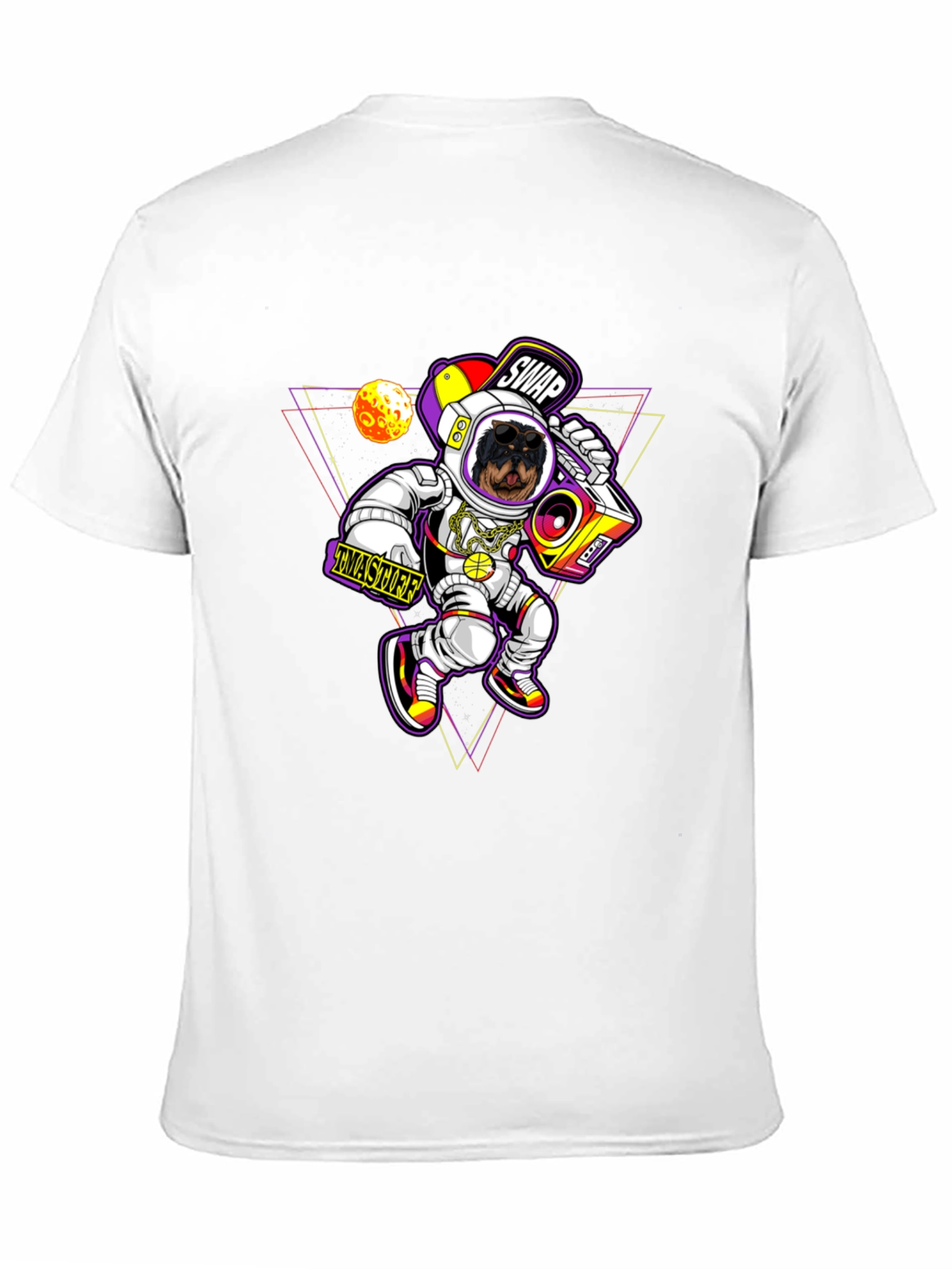 Rottweiler Astronaut Black T-Shirt
