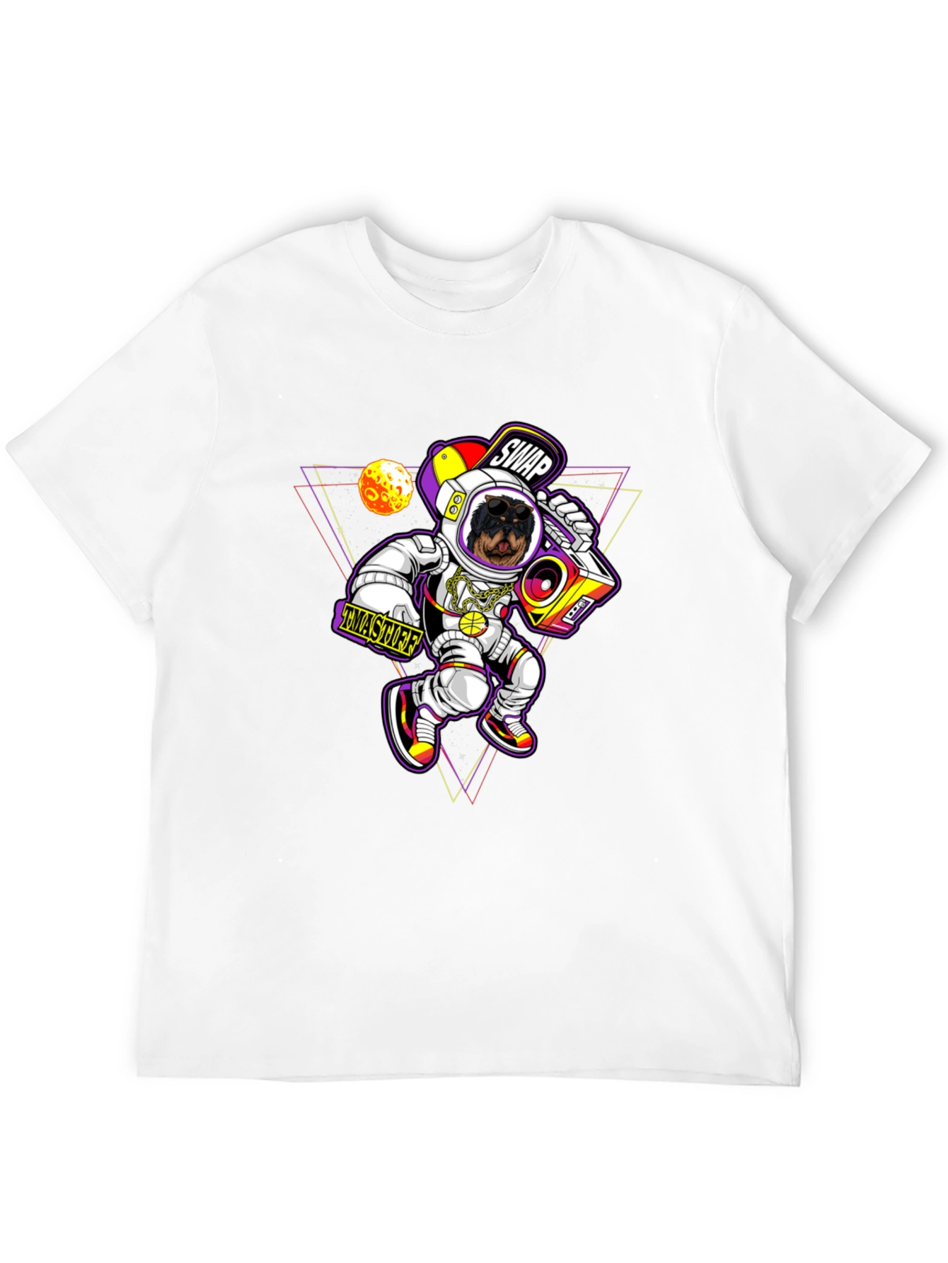 Rottweiler Astronaut Black T-Shirt
