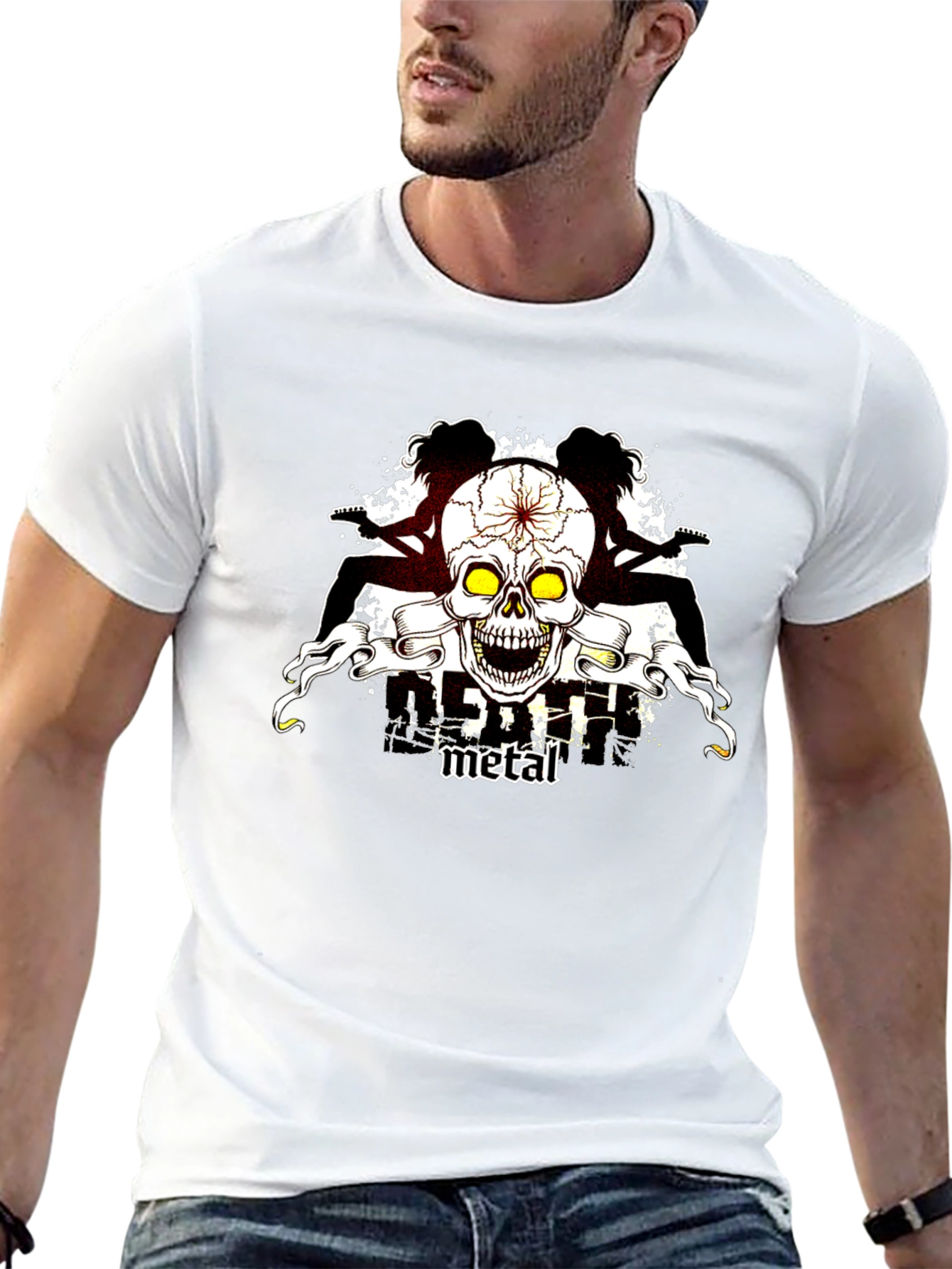 Skull Guitar Metal T-Shirt