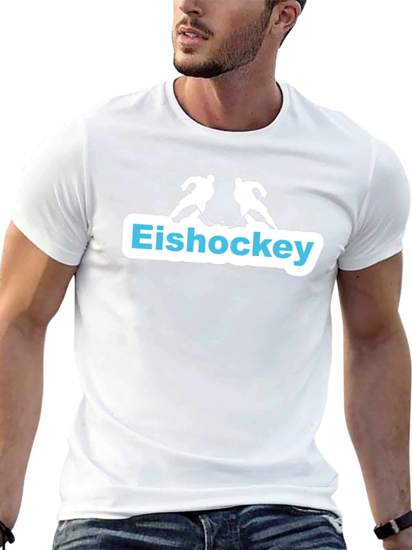 Eishockey T-Shirt - Hockey Player Silhouette Graphic Tee