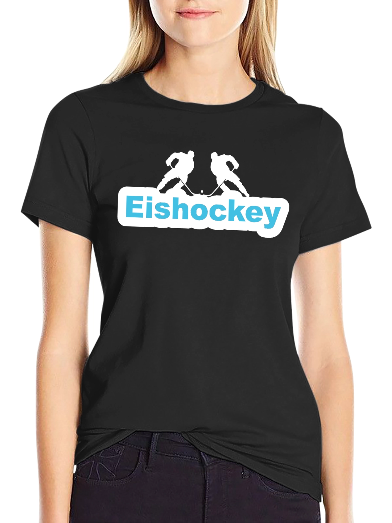 Eishockey T-Shirt - Hockey Player Silhouette Graphic Tee