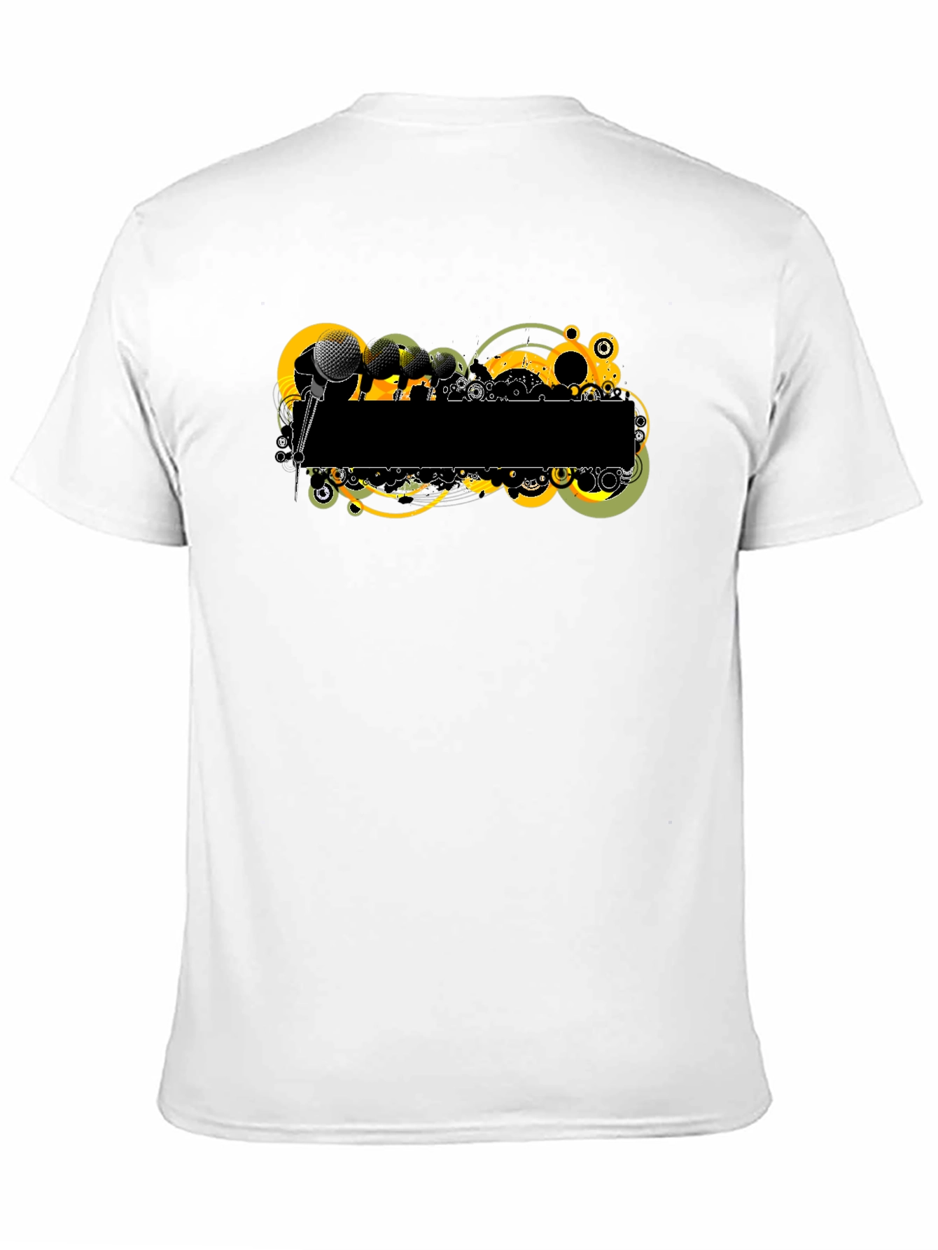Retro Microphone Graphic Tee - Black T-Shirt
