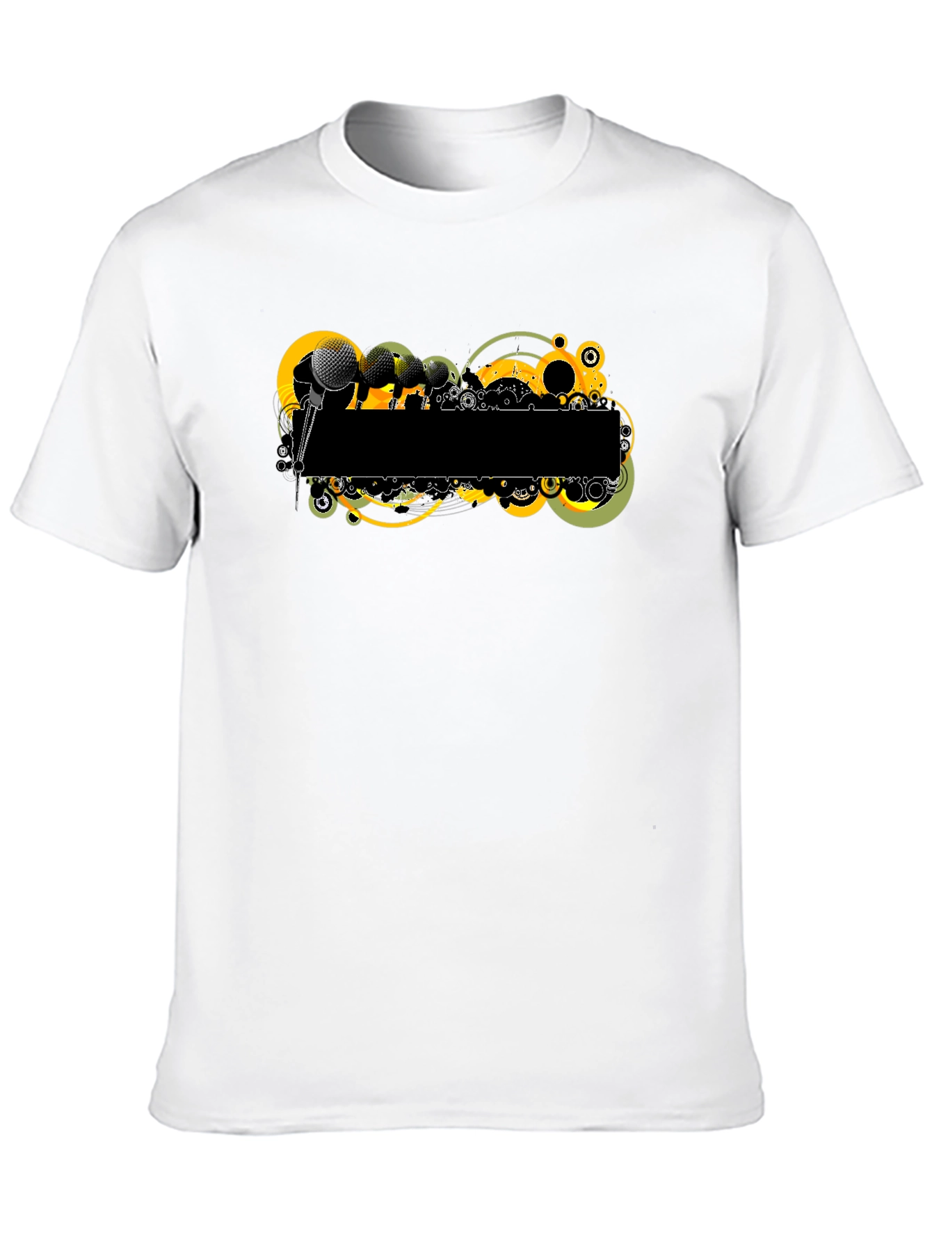 Retro Microphone Graphic Tee - Black T-Shirt