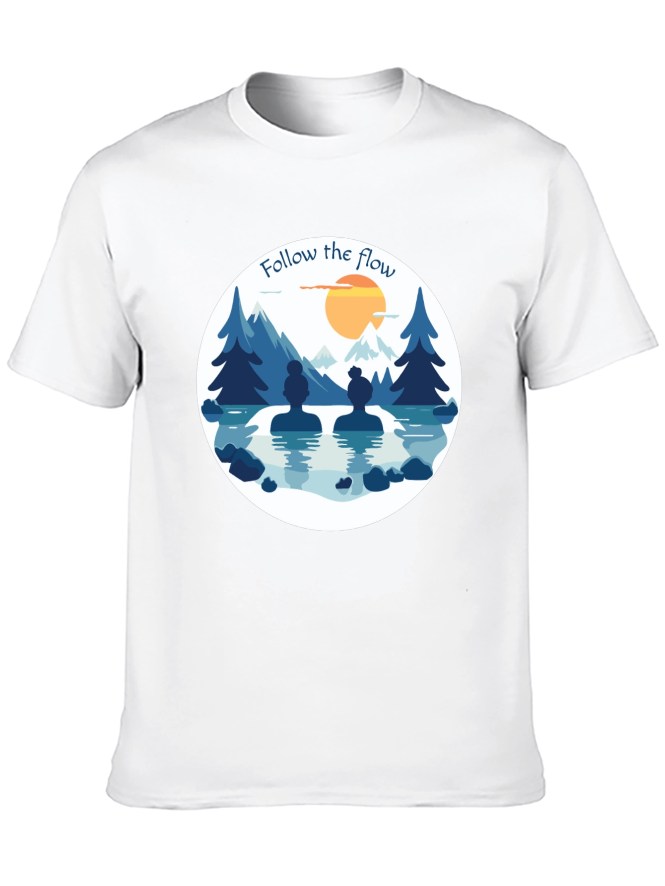 Follow the Flow T-Shirt - Relaxing Spa Design