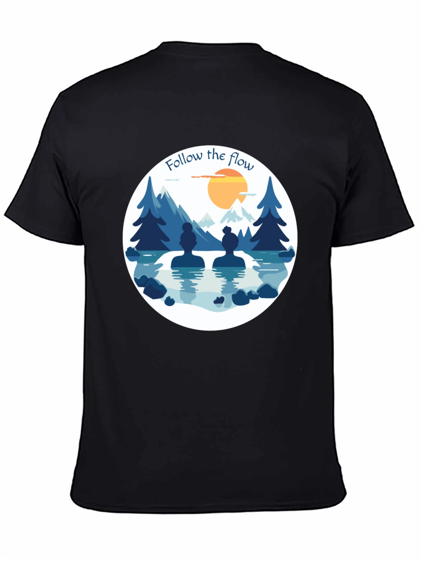 Follow the Flow T-Shirt - Relaxing Spa Design