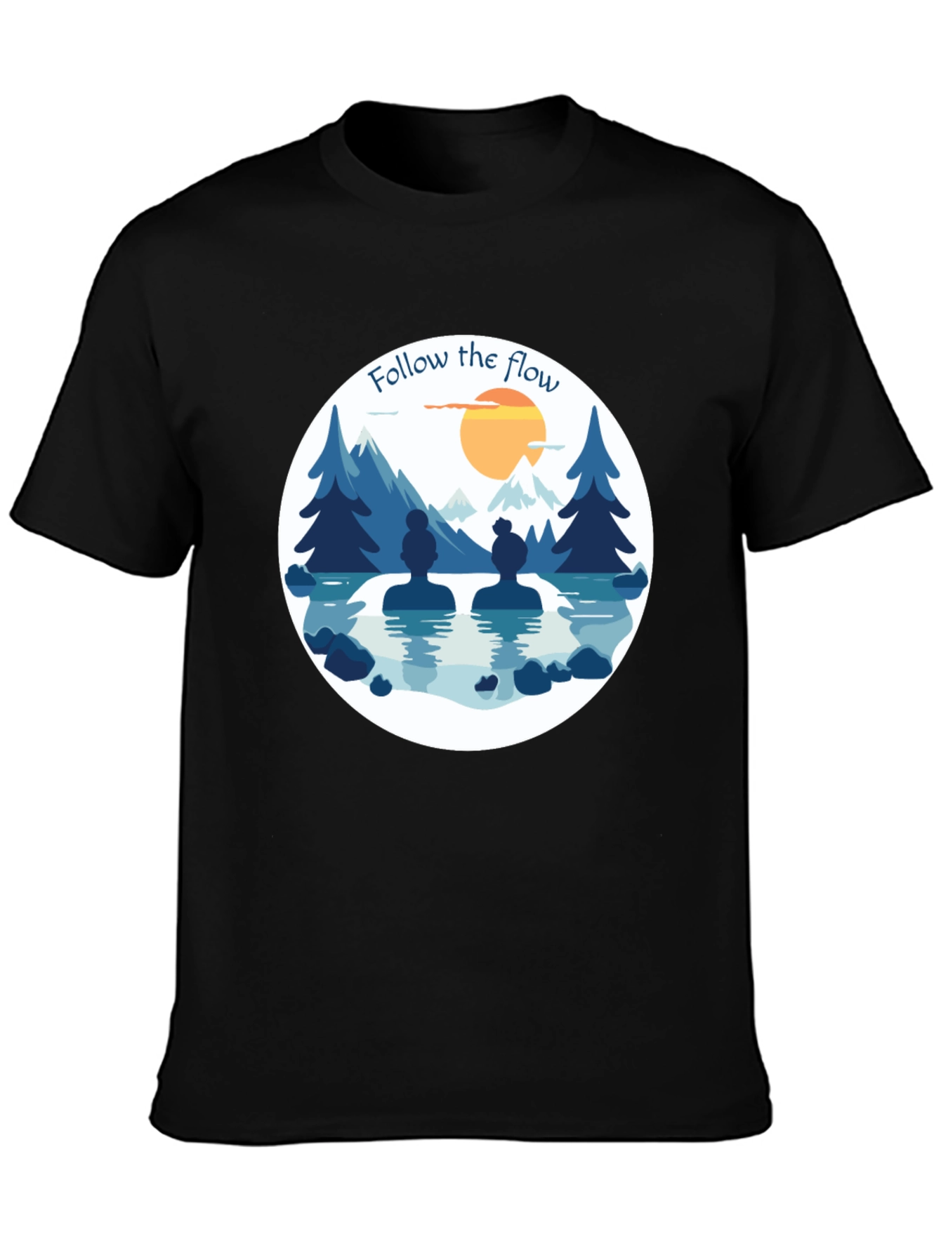 Follow the Flow T-Shirt - Relaxing Spa Design