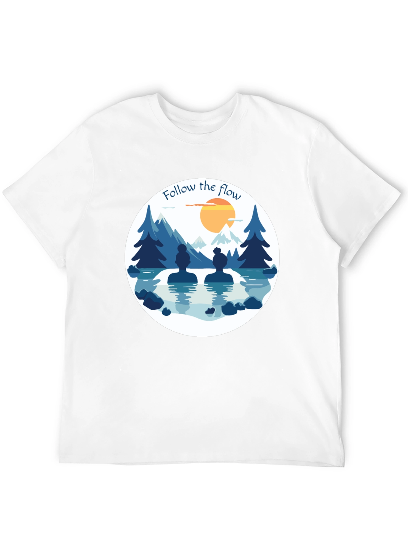 Follow the Flow T-Shirt - Relaxing Spa Design