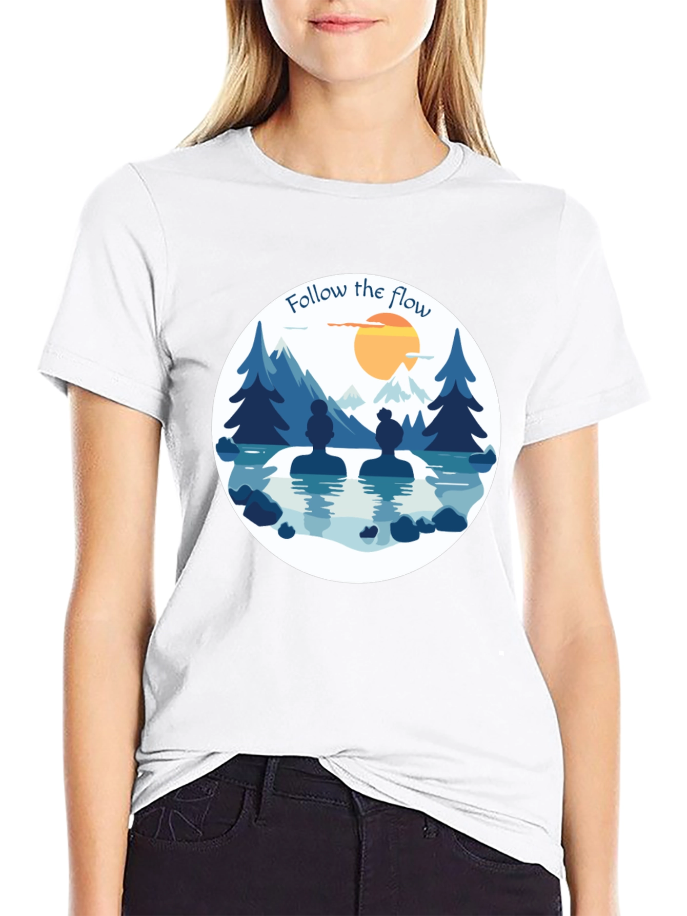 Follow the Flow T-Shirt - Relaxing Spa Design