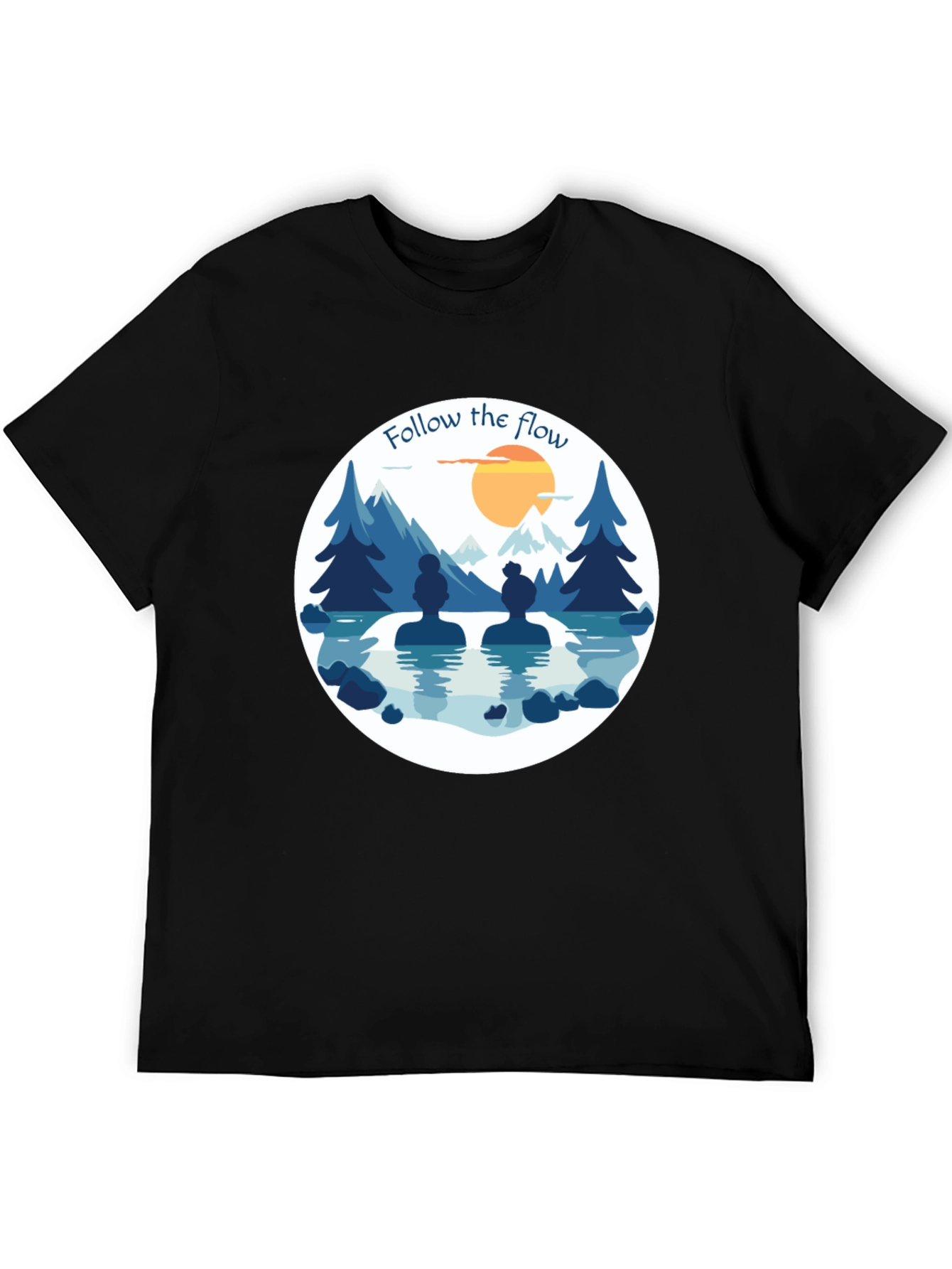 Follow the Flow T-Shirt - Relaxing Spa Design