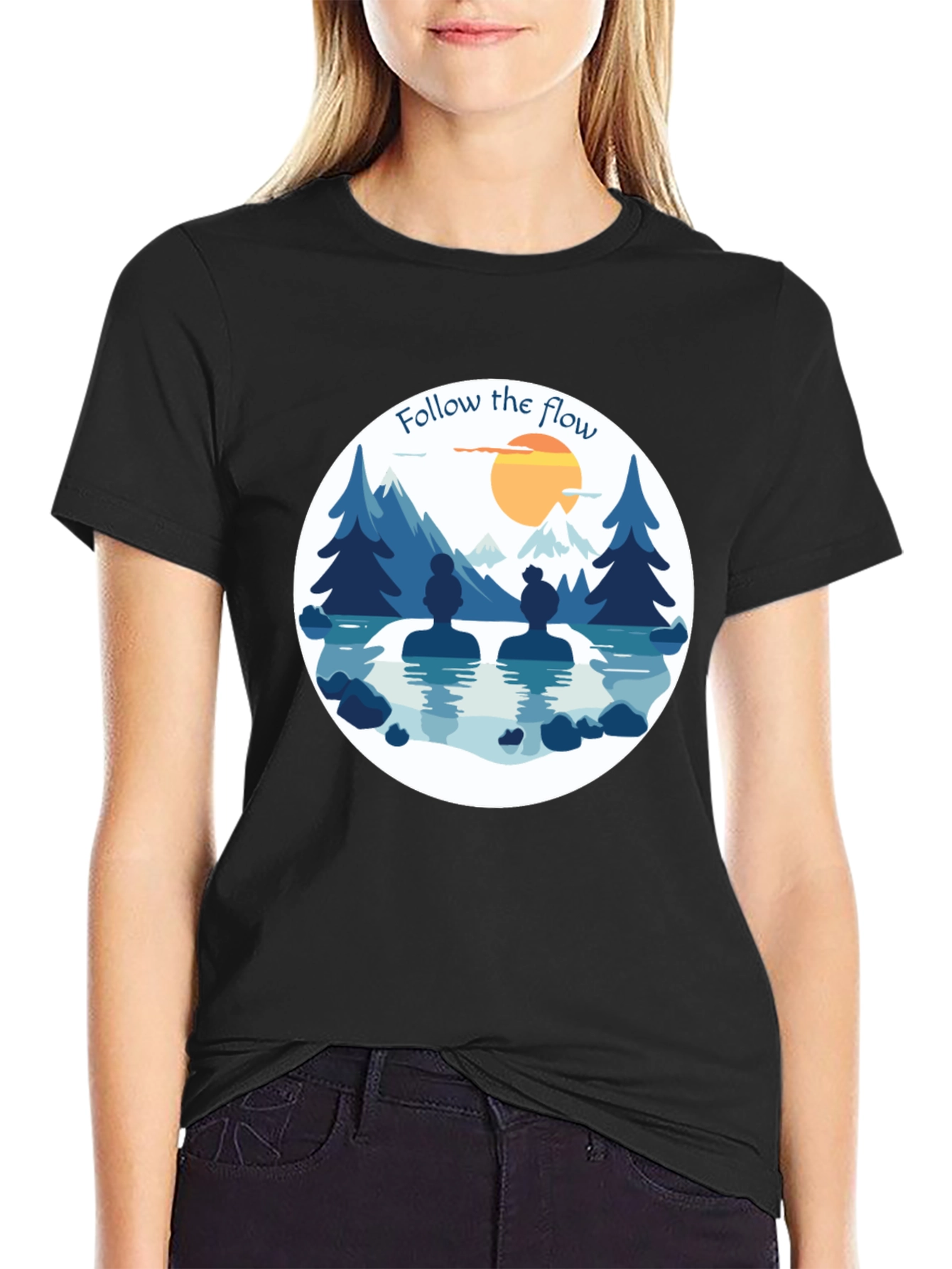 Follow the Flow T-Shirt - Relaxing Spa Design