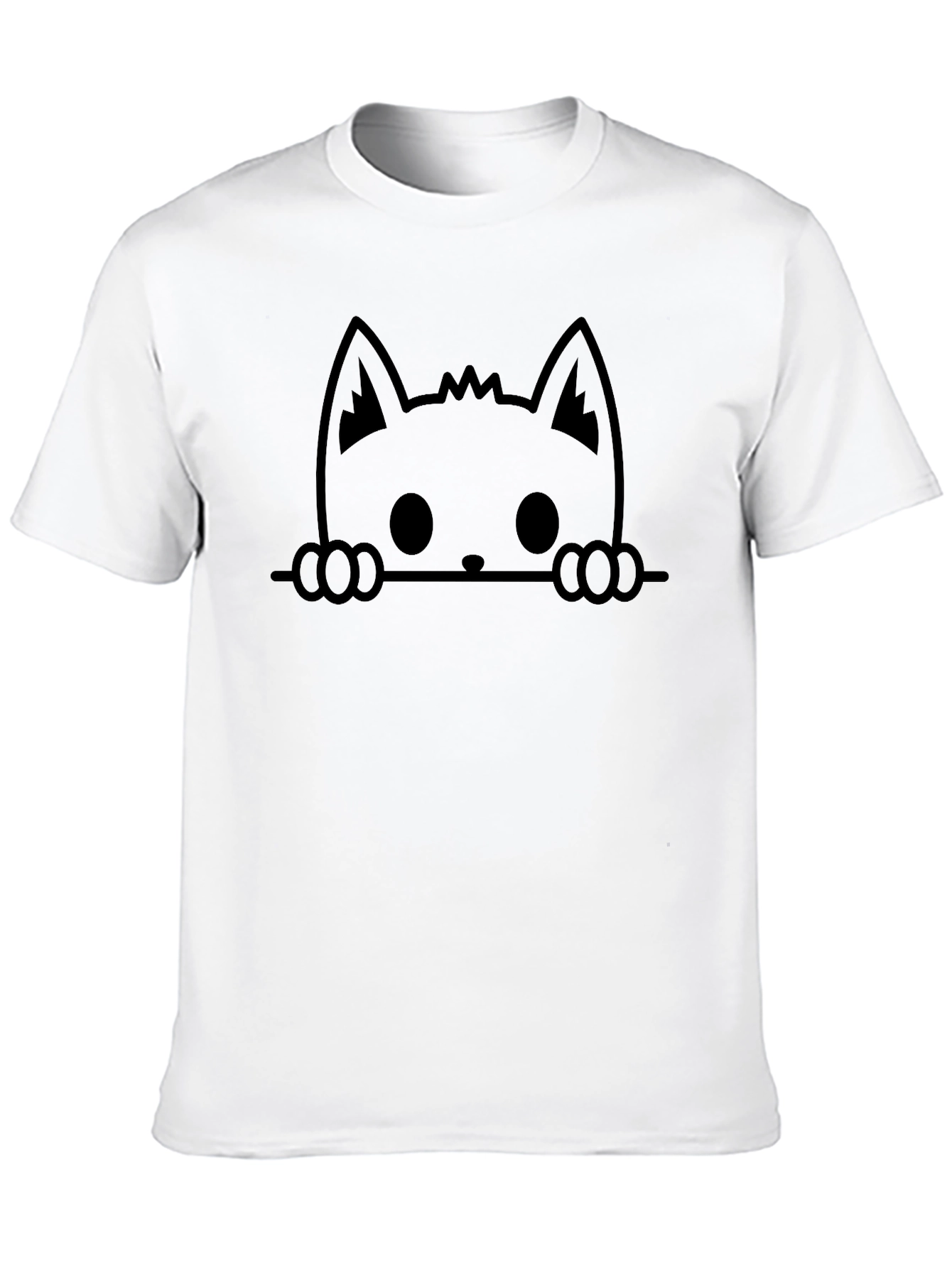 Peek-a-Boo Cat Black T-Shirt
