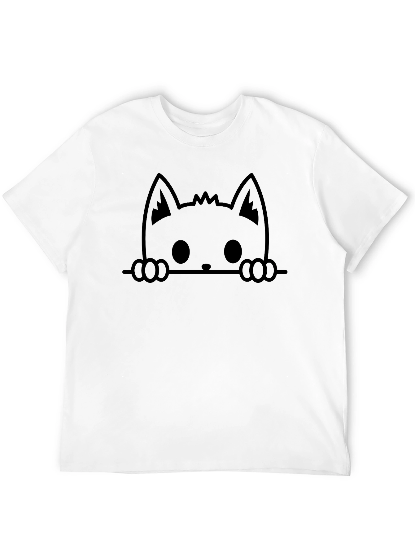 Peek-a-Boo Cat Black T-Shirt