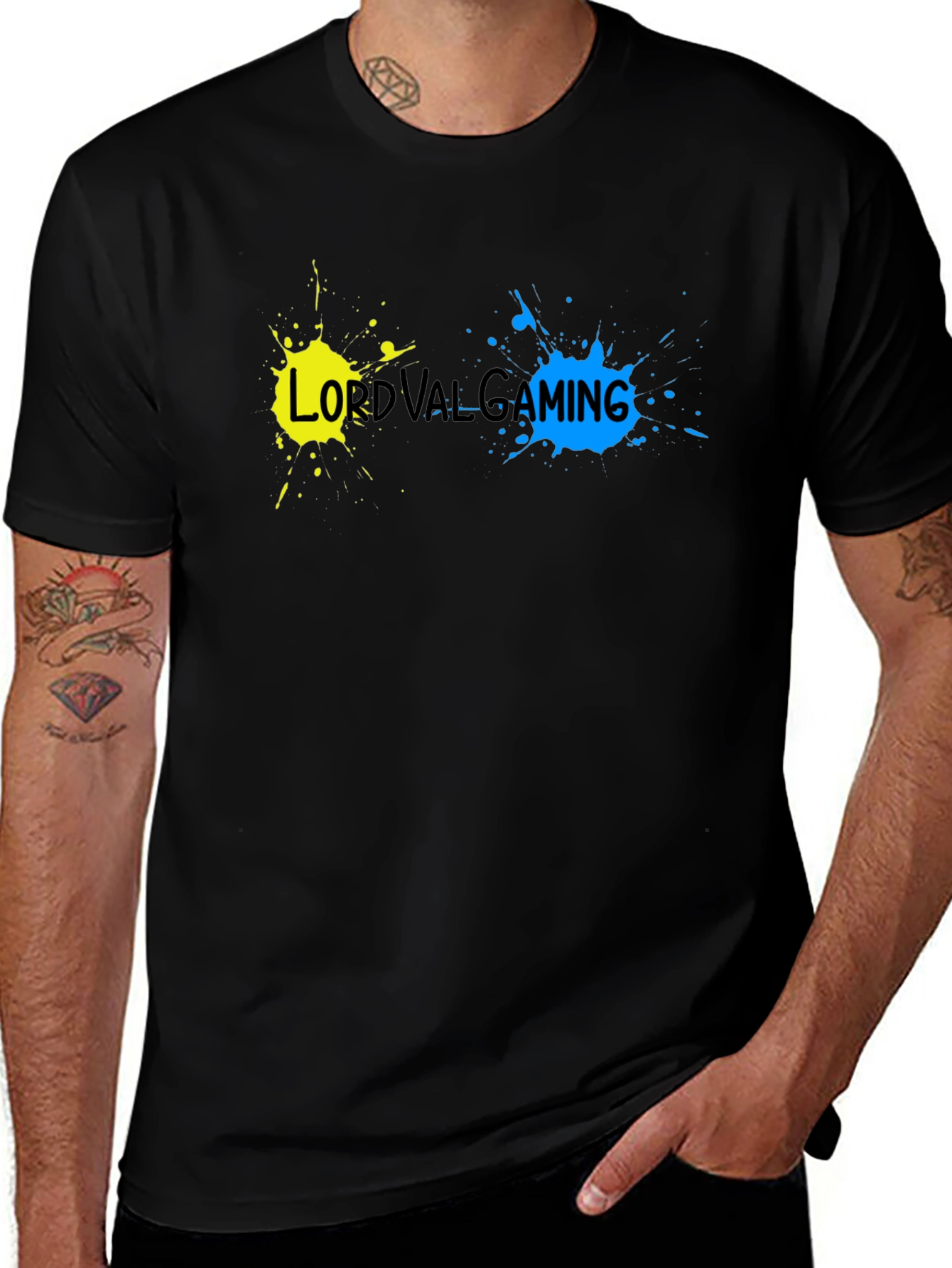 LordValGaming Splatter Print Black Tee