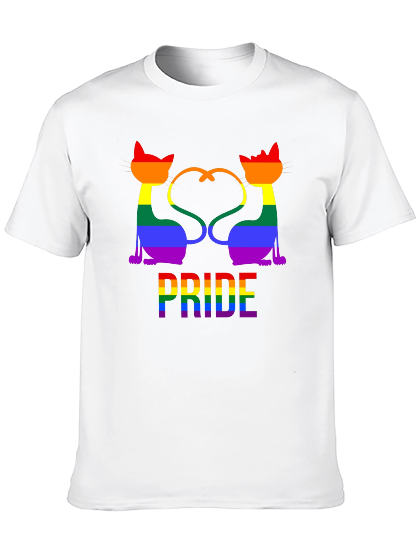 Pride Cats Graphic Tee - Rainbow LGBTQ+ Support