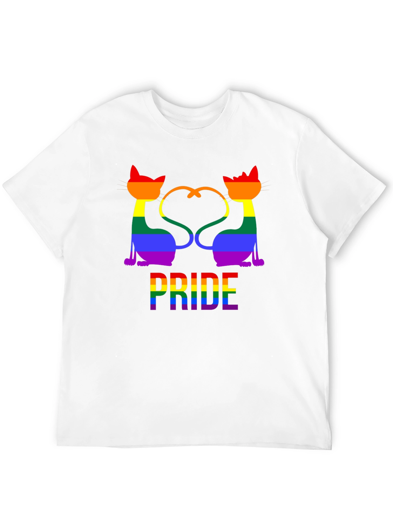 Pride Cats Graphic Tee - Rainbow LGBTQ+ Support