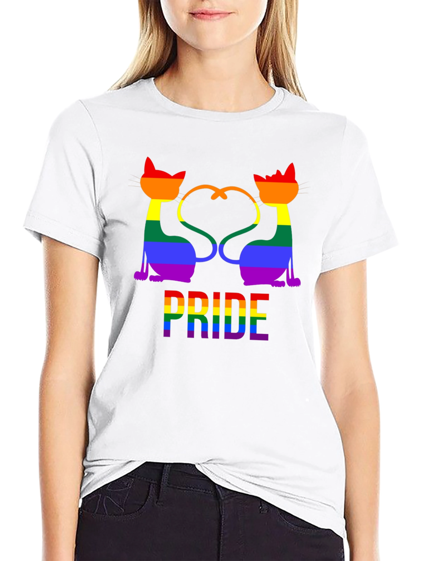 Pride Cats Graphic Tee - Rainbow LGBTQ+ Support