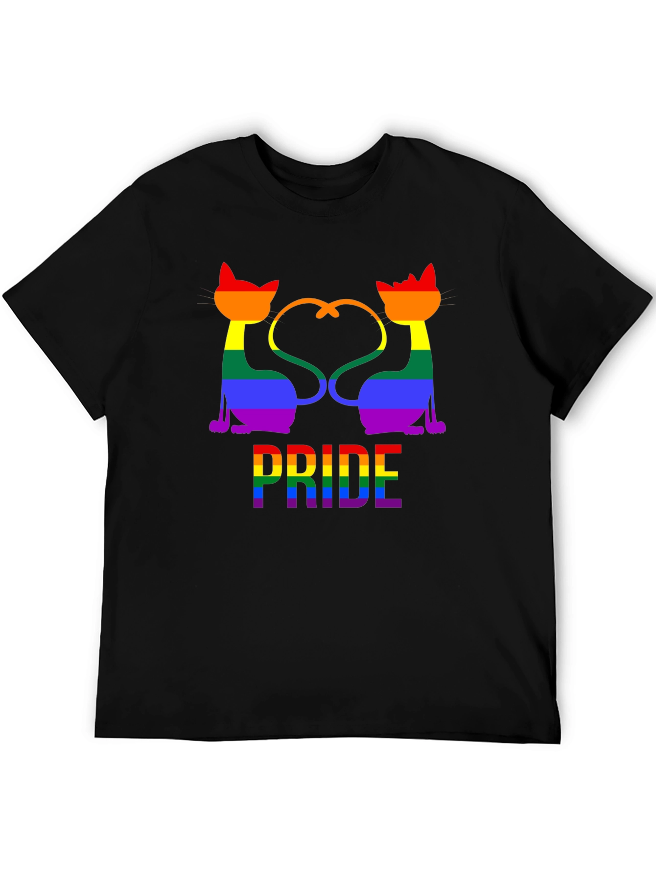 Pride Cats Graphic Tee - Rainbow LGBTQ+ Support