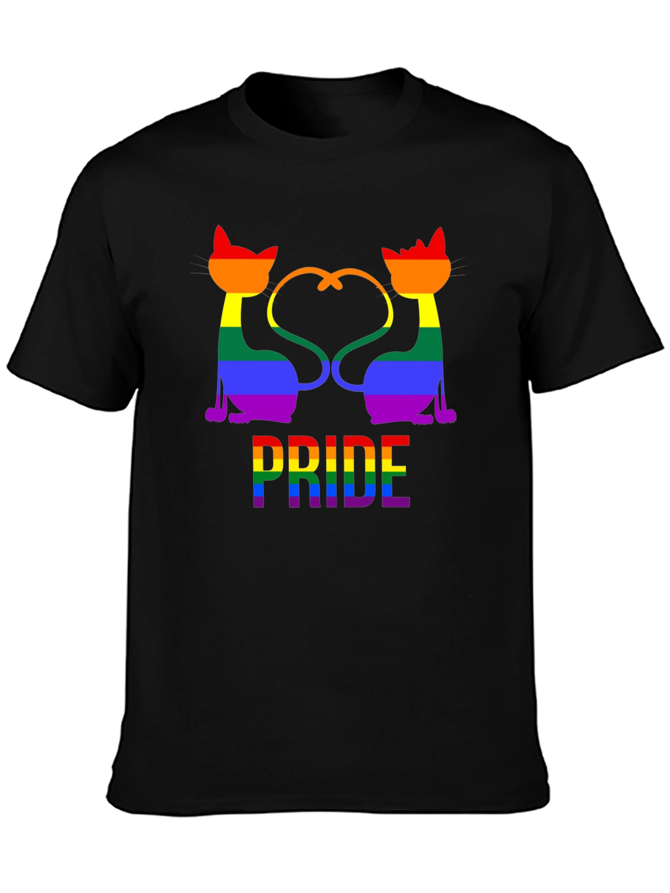Pride Cats Graphic Tee - Rainbow LGBTQ+ Support