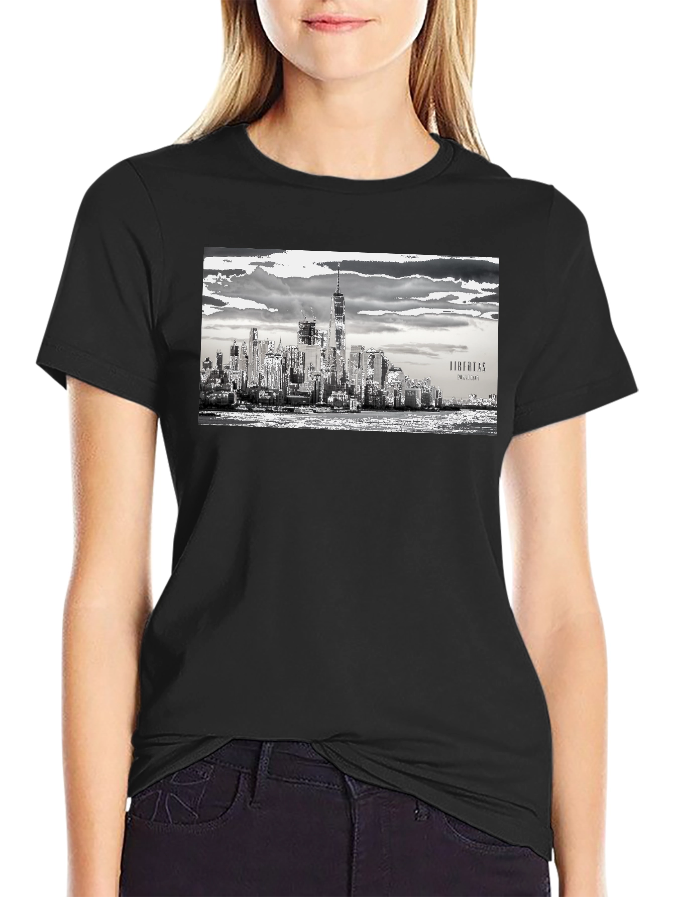 NYC Skyline Graphic Tee - Black Urban Style T-Shirt