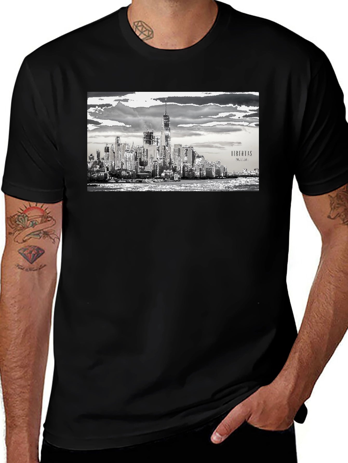 NYC Skyline Graphic Tee - Black Urban Style T-Shirt