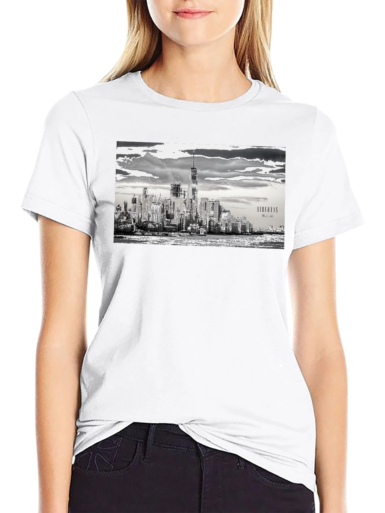 NYC Skyline Graphic Tee - Black Urban Style T-Shirt