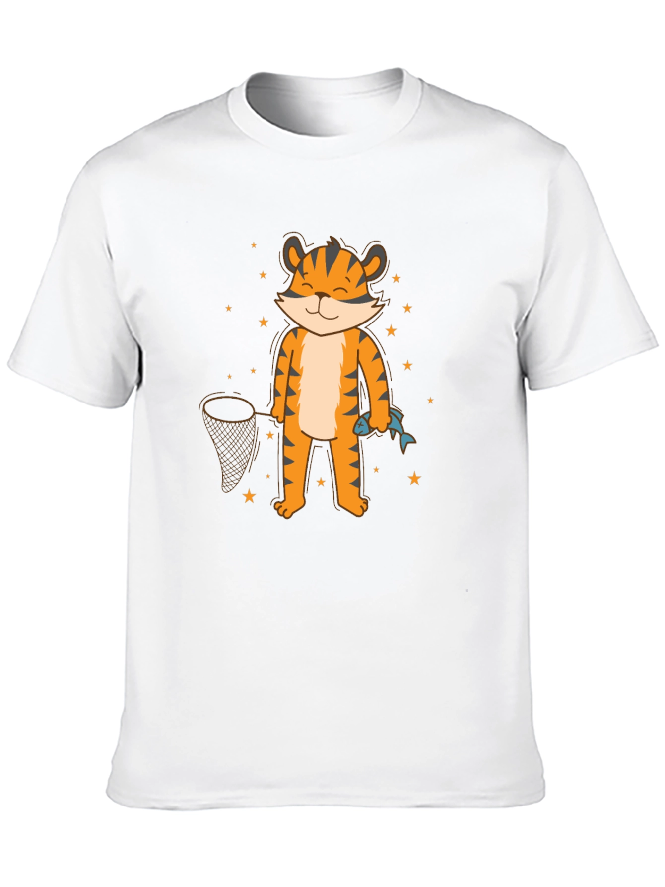 Cartoon Tiger Fishing T-Shirt