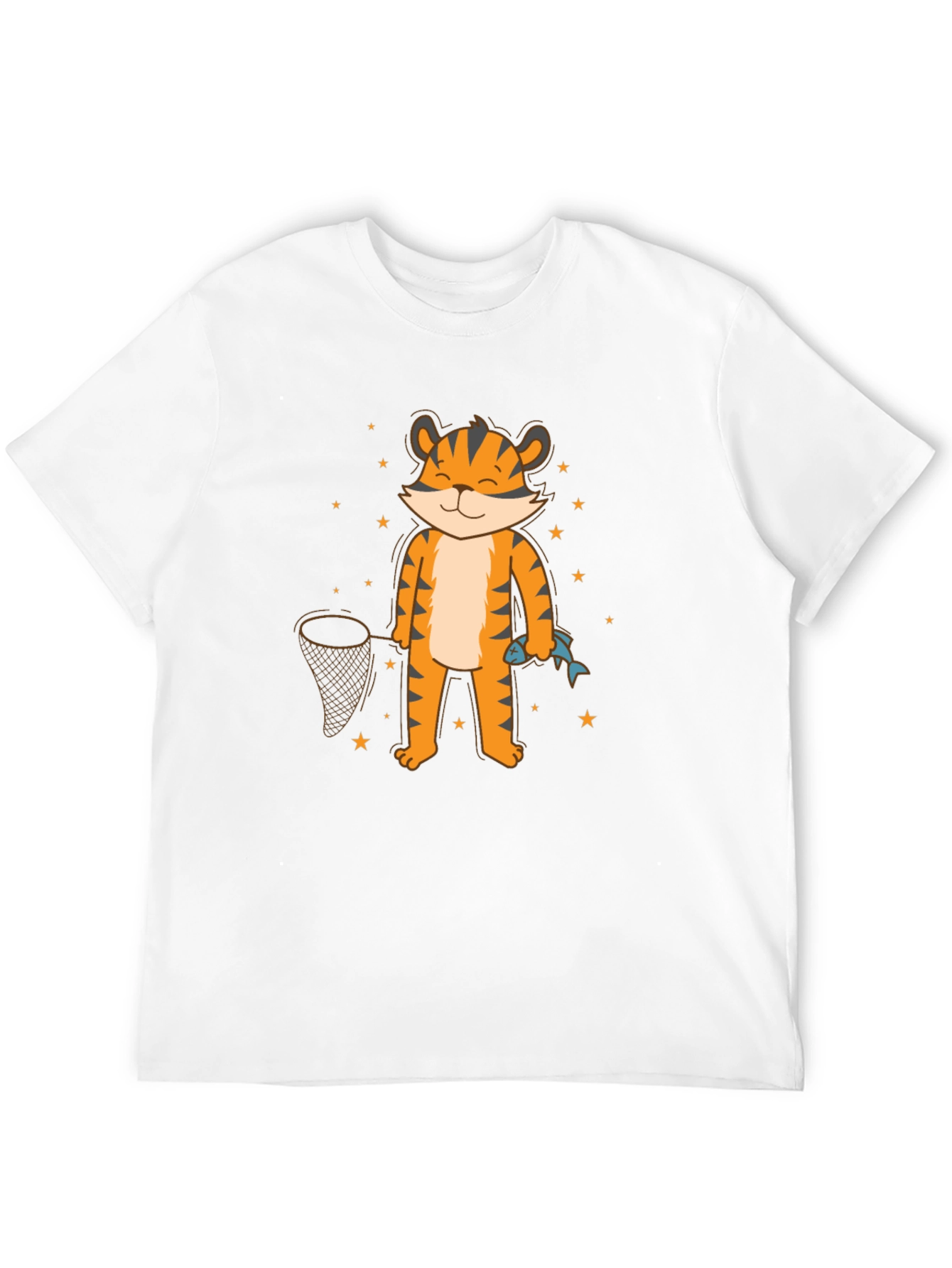 Cartoon Tiger Fishing T-Shirt