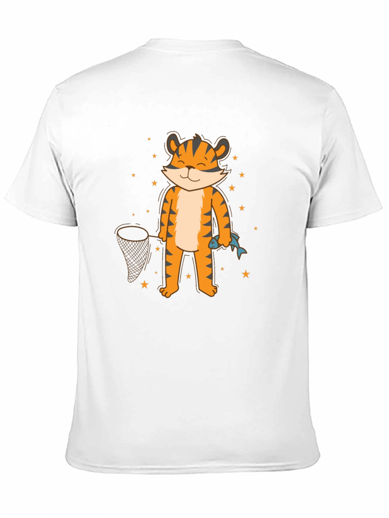 Cartoon Tiger Fishing T-Shirt