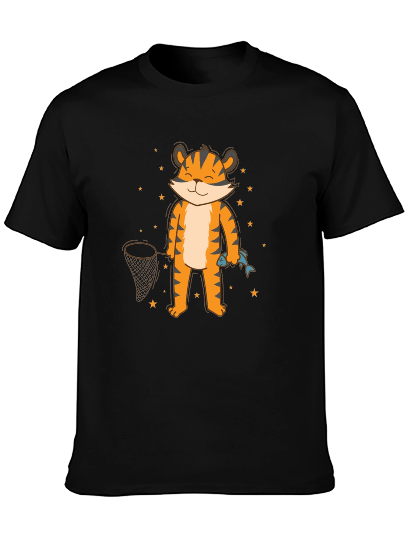 Cartoon Tiger Fishing T-Shirt