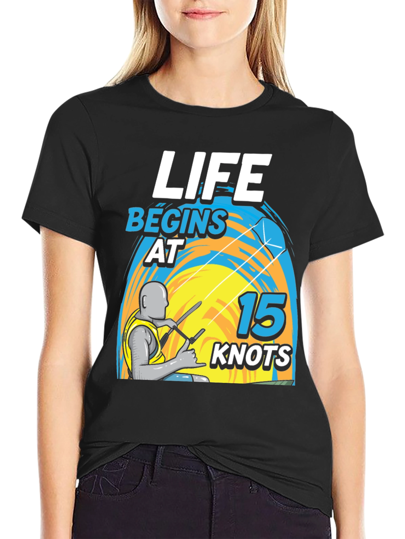 Life Begins at 15 Knots T-Shirt - Kitesurfing Apparel