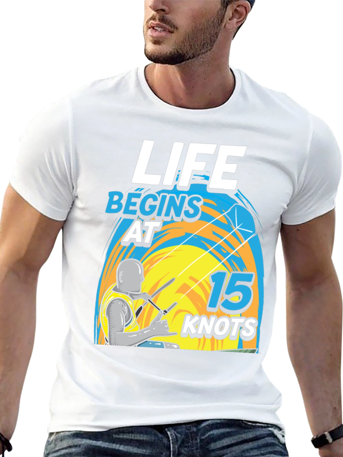Life Begins at 15 Knots T-Shirt - Kitesurfing Apparel