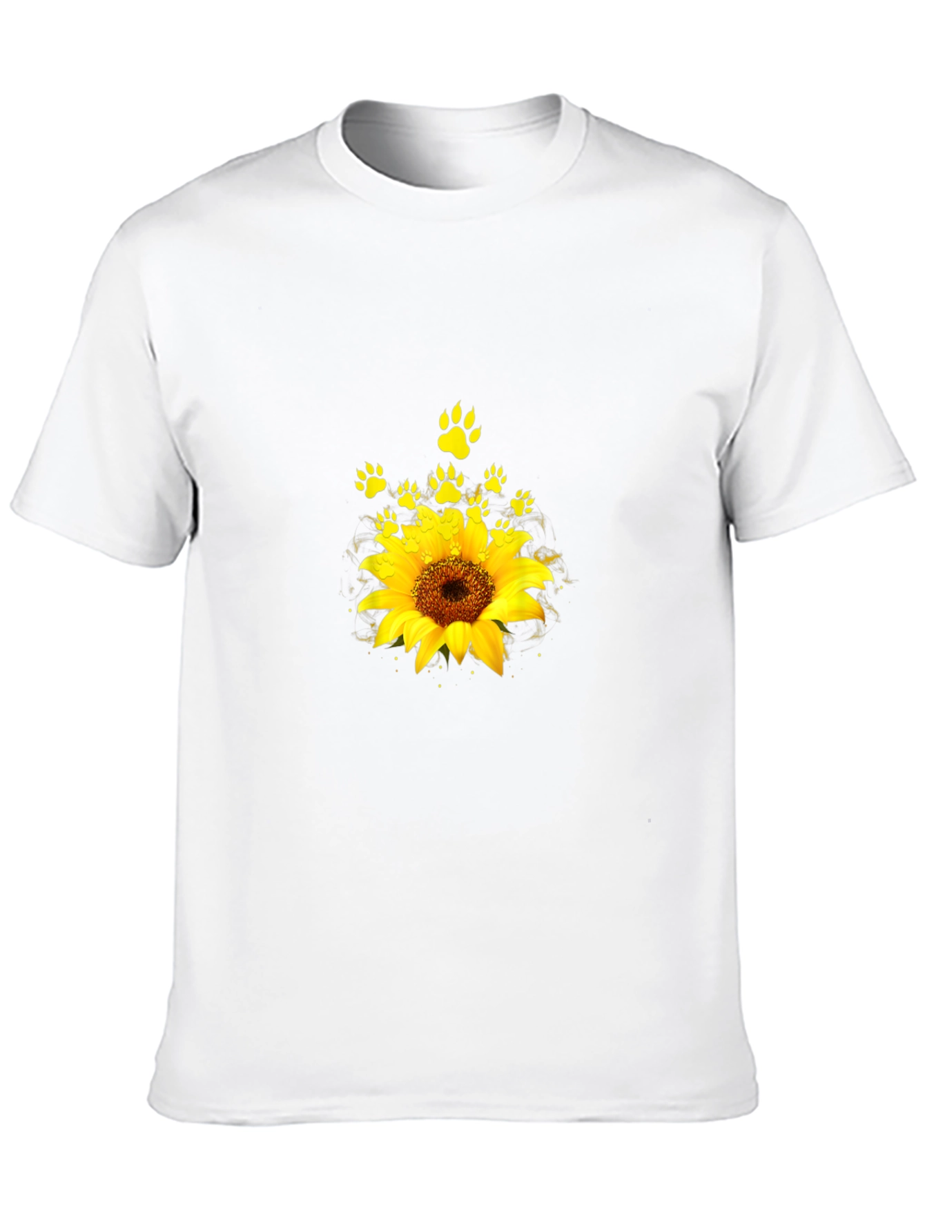 Sunflower Paw Print Graphic T-Shirt