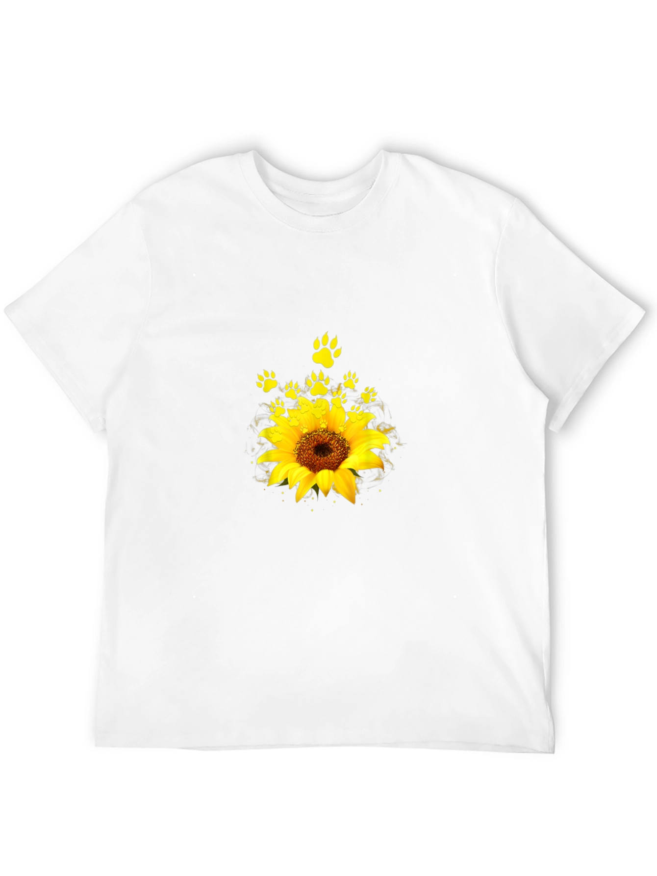 Sunflower Paw Print Graphic T-Shirt
