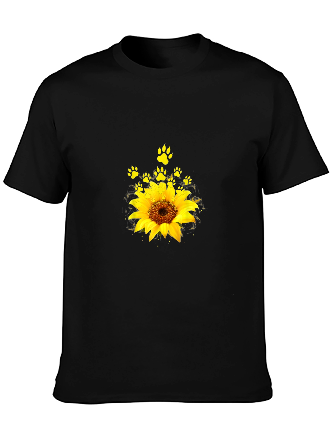 Sunflower Paw Print Graphic T-Shirt