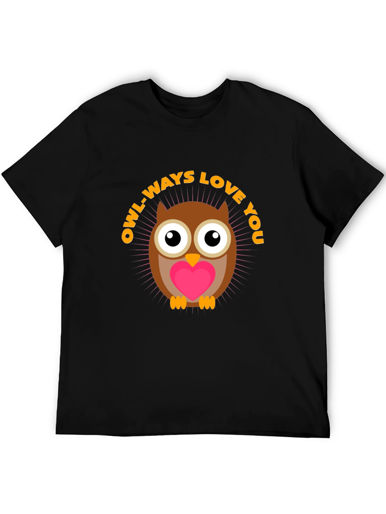 Owl-ways Love You Graphic T-Shirt - Black