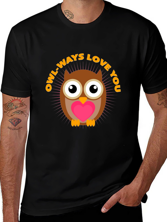 Owl-ways Love You Graphic T-Shirt - Black