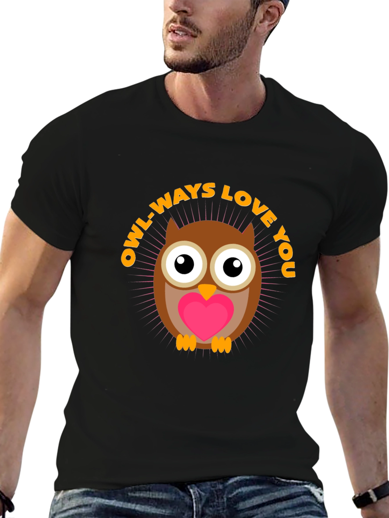 Owl-ways Love You Graphic T-Shirt - Black