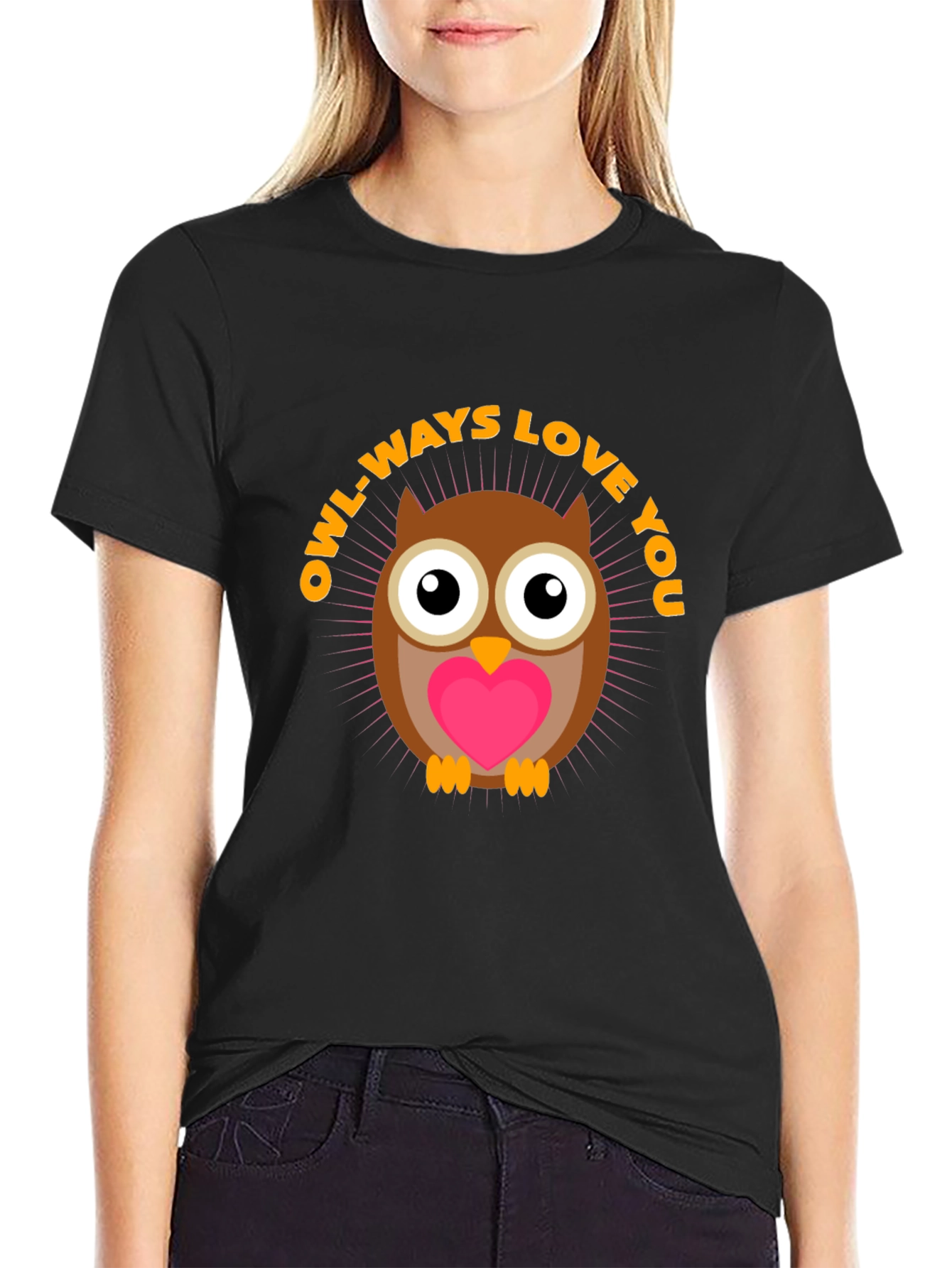 Owl-ways Love You Graphic T-Shirt - Black