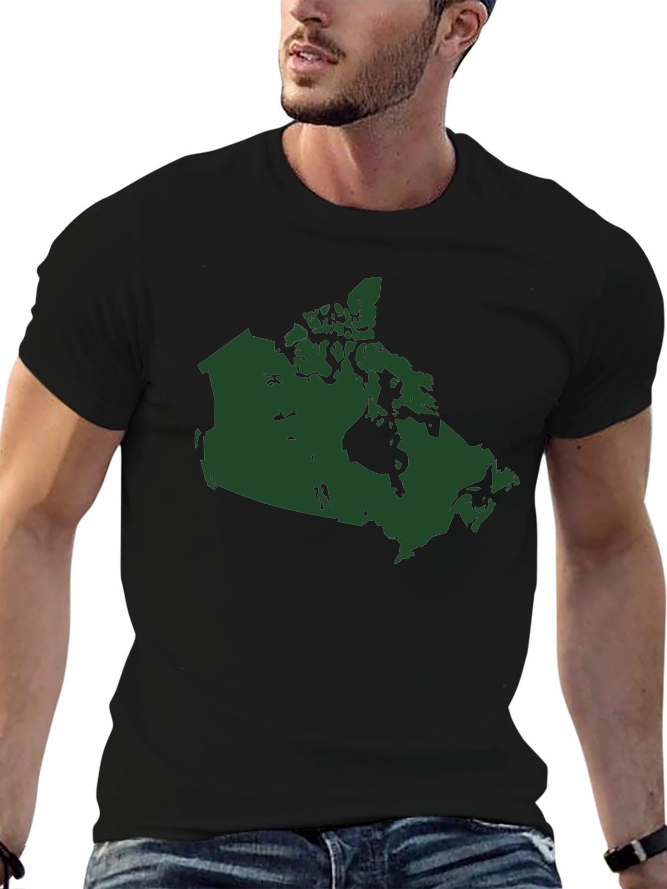 Canada Map T-Shirt - Black Cotton Graphic Tee