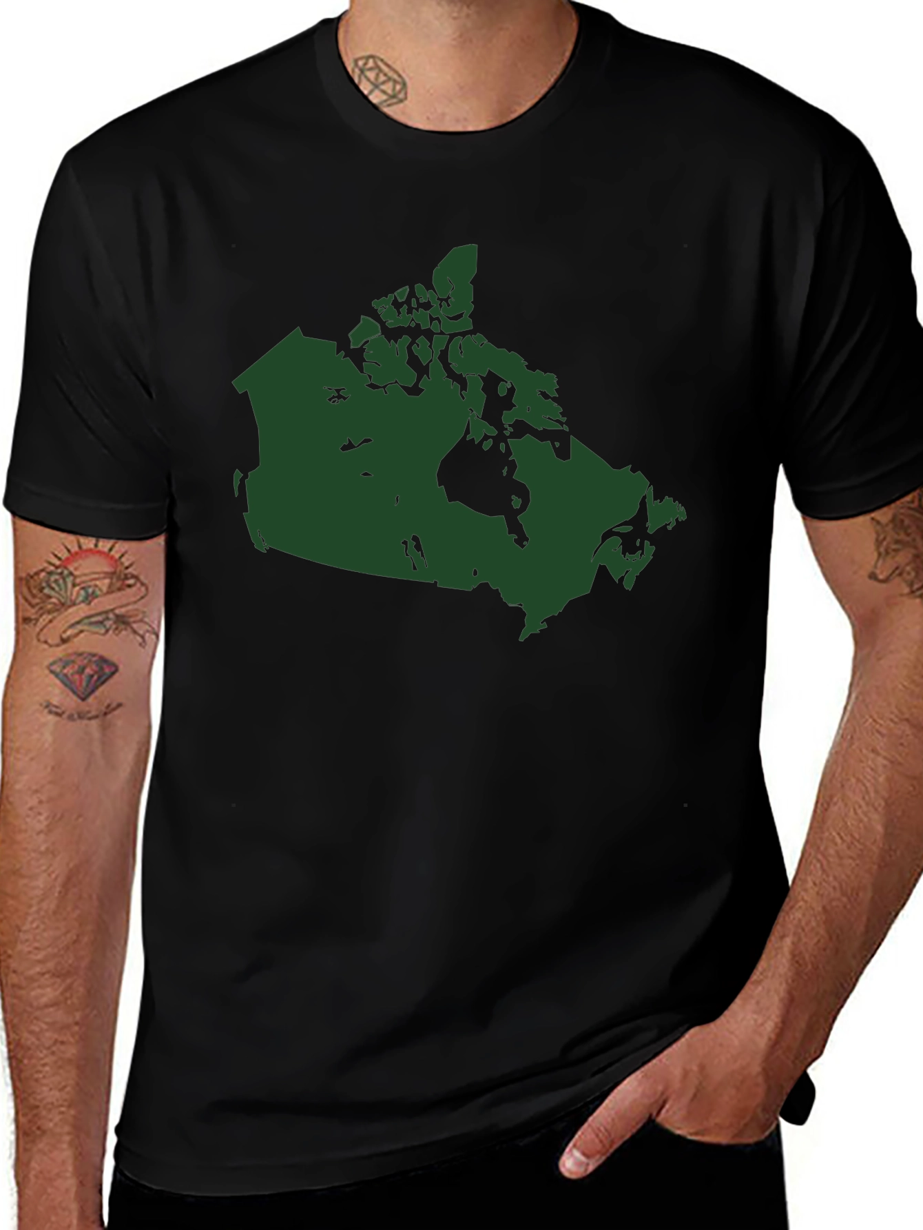 Canada Map T-Shirt - Black Cotton Graphic Tee