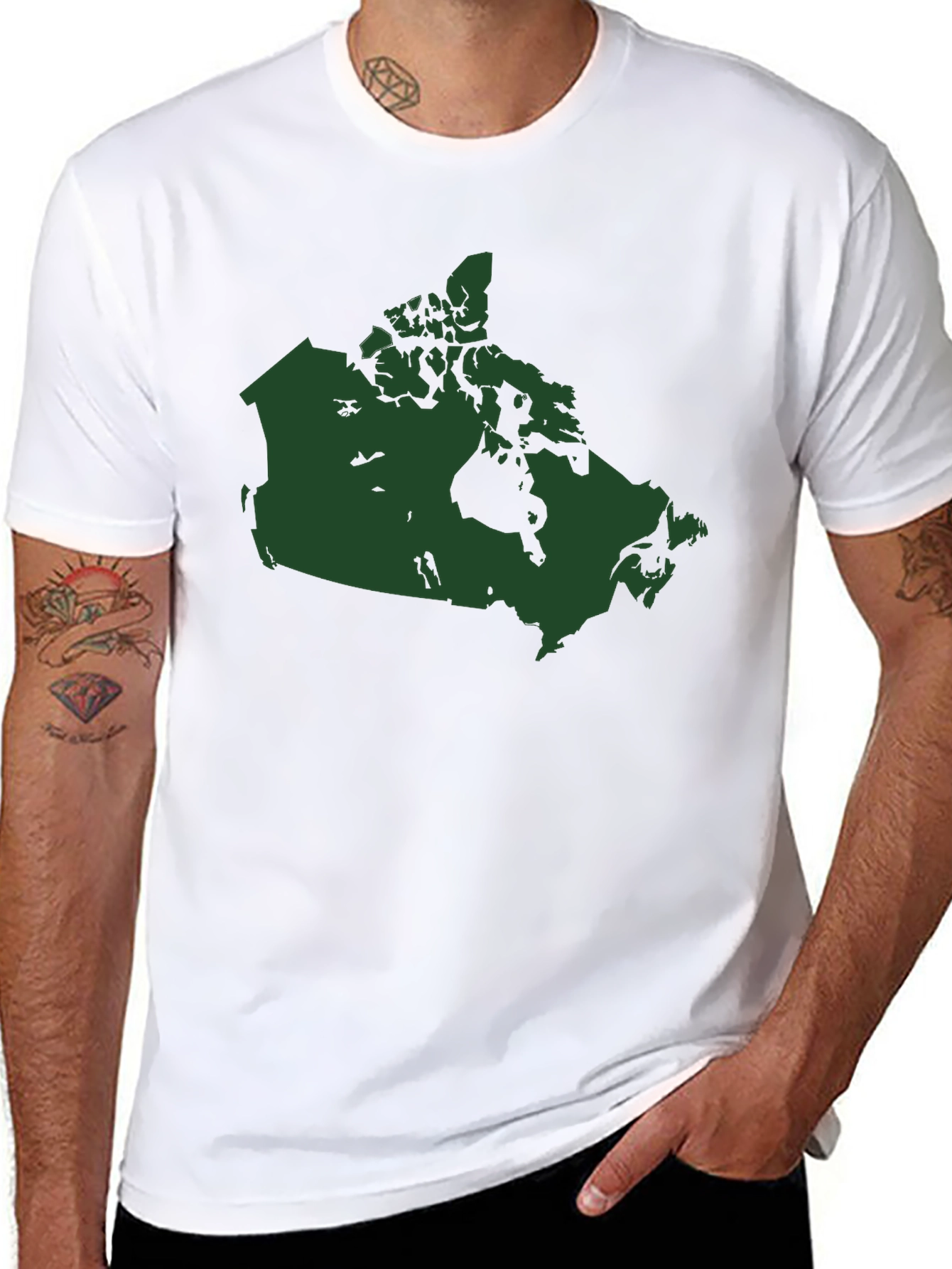 Canada Map T-Shirt - Black Cotton Graphic Tee