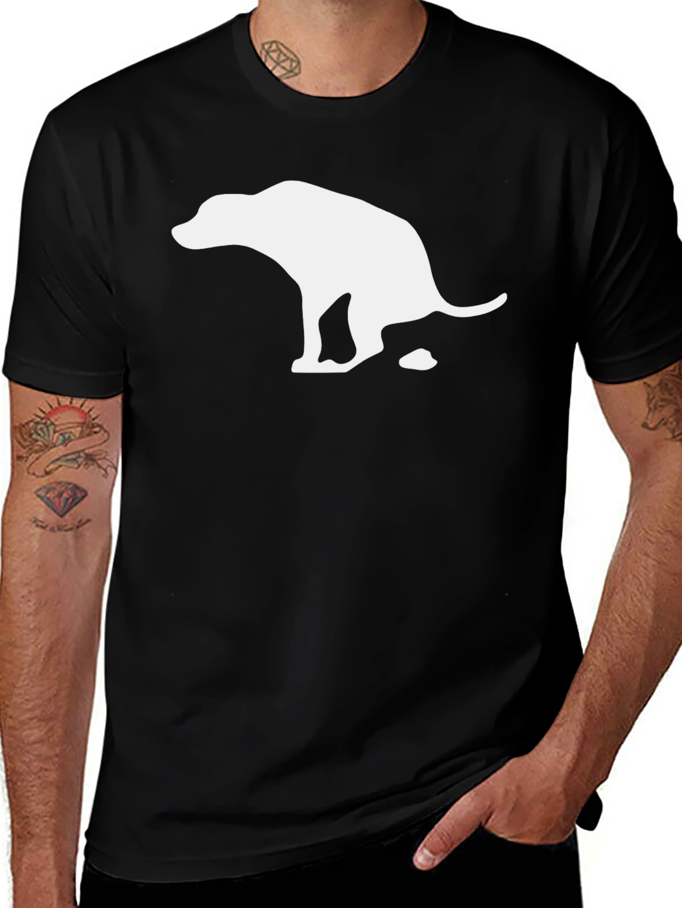 Funny Dog Poop T-Shirt - Black Cotton Tee
