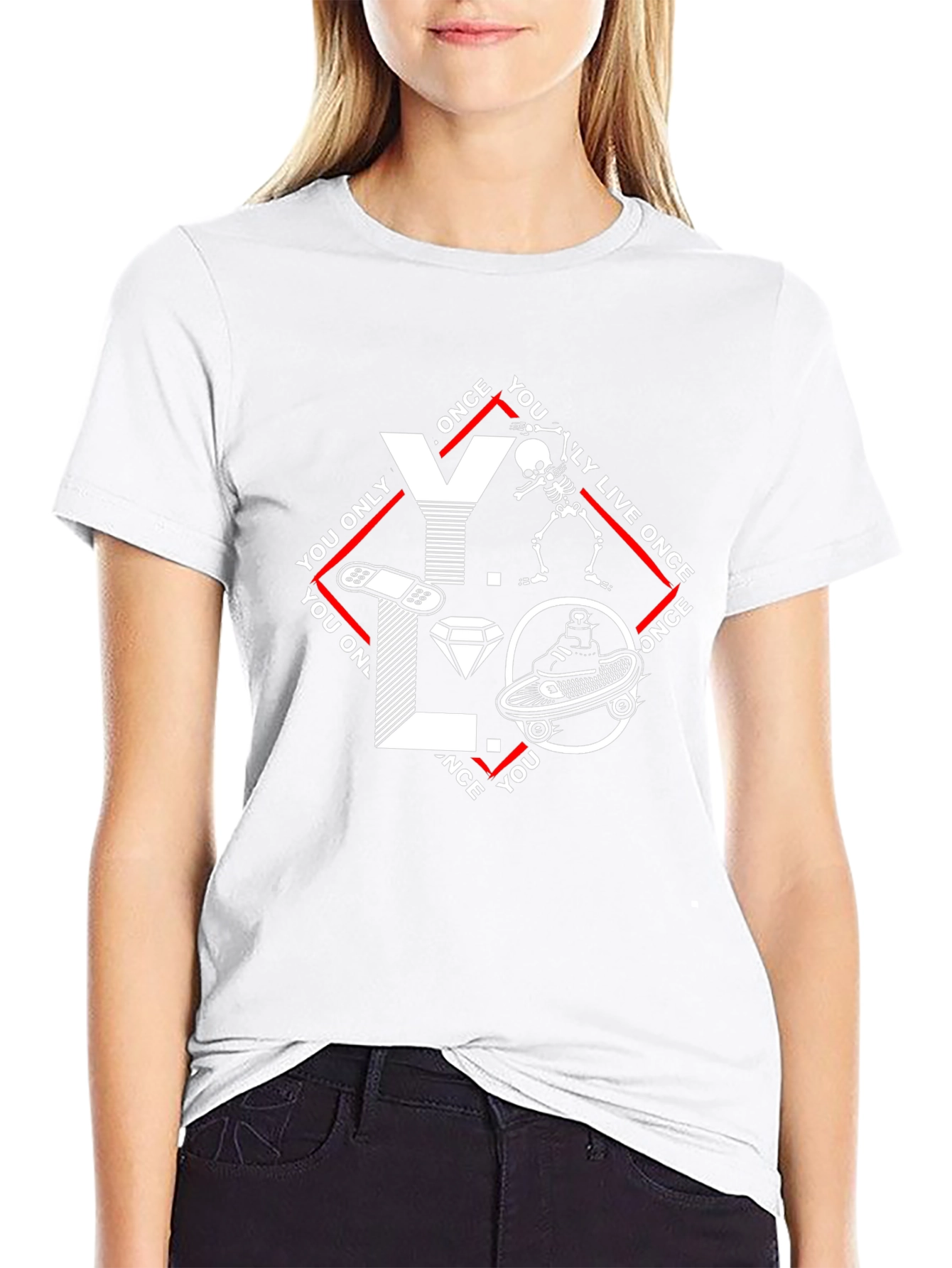 YOLO Black Graphic Tee - Live Once Design