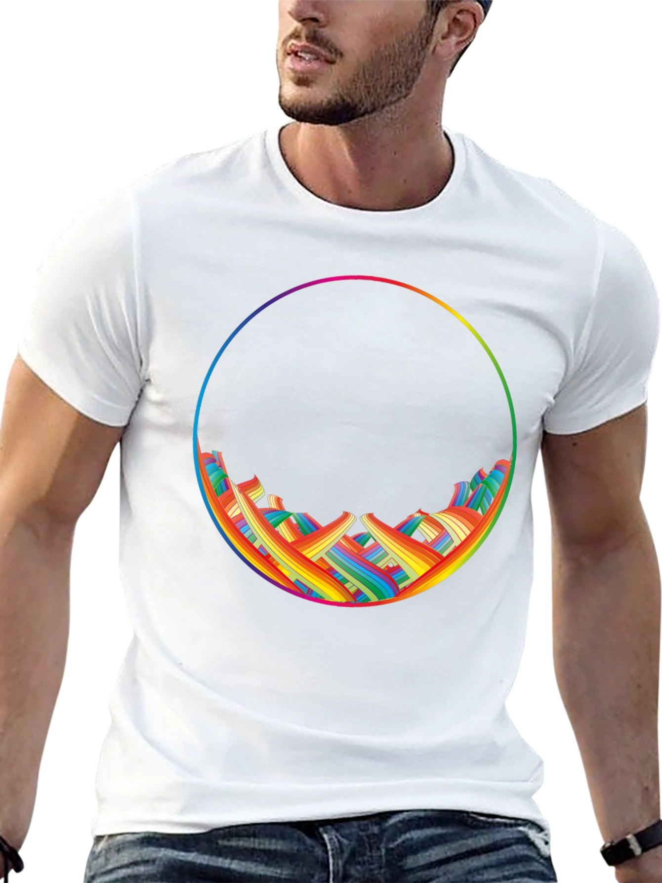 Rainbow Circle Graphic T-Shirt