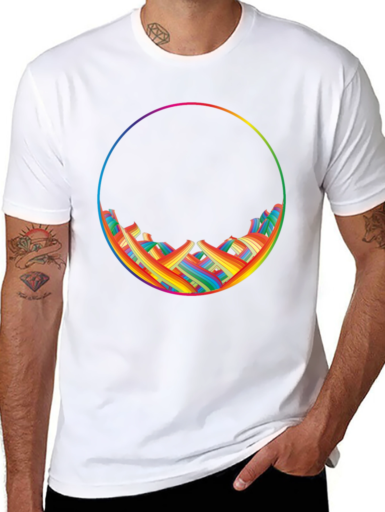 Rainbow Circle Graphic T-Shirt